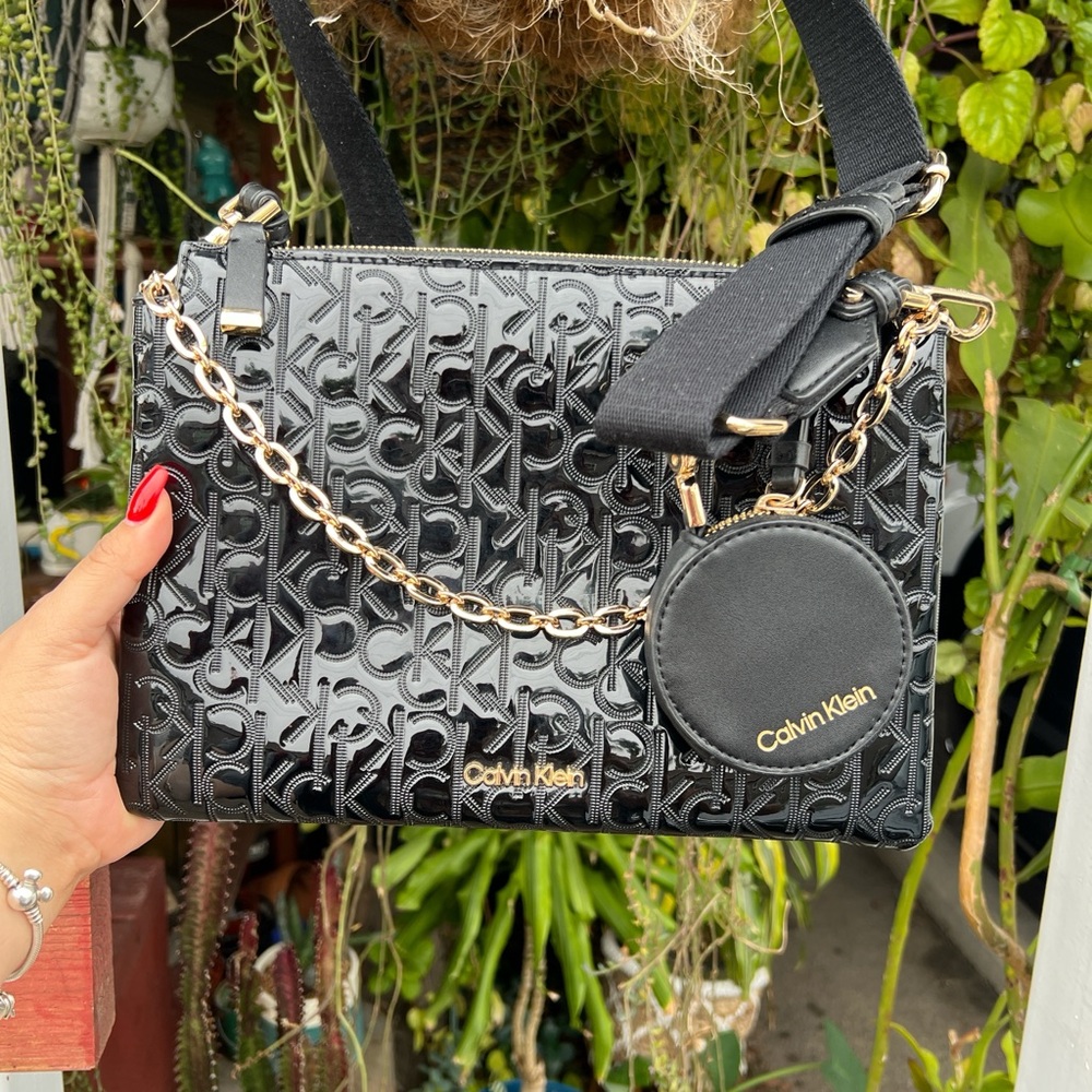 Calvin Klein Black Crossbody Bag with Chain Strap